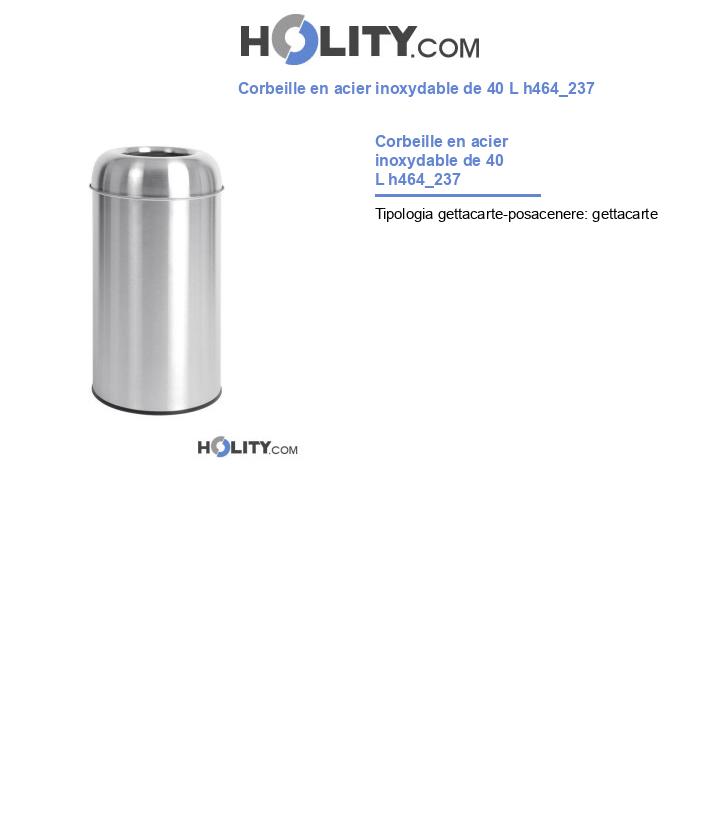Corbeille en acier inoxydable de 40 L h464_237