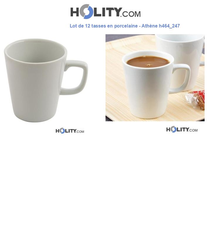 Lot de 12 tasses en porcelaine - Athène h464_247