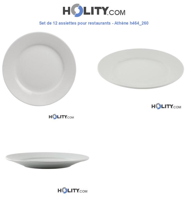 Set de 12 assiettes pour restaurants - Athène h464_260