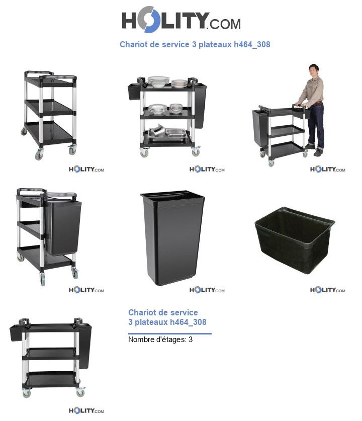 Chariot de service 3 plateaux h464_308