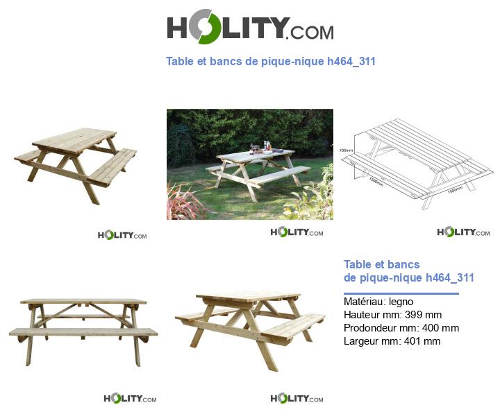 Table et bancs de pique-nique h464_311