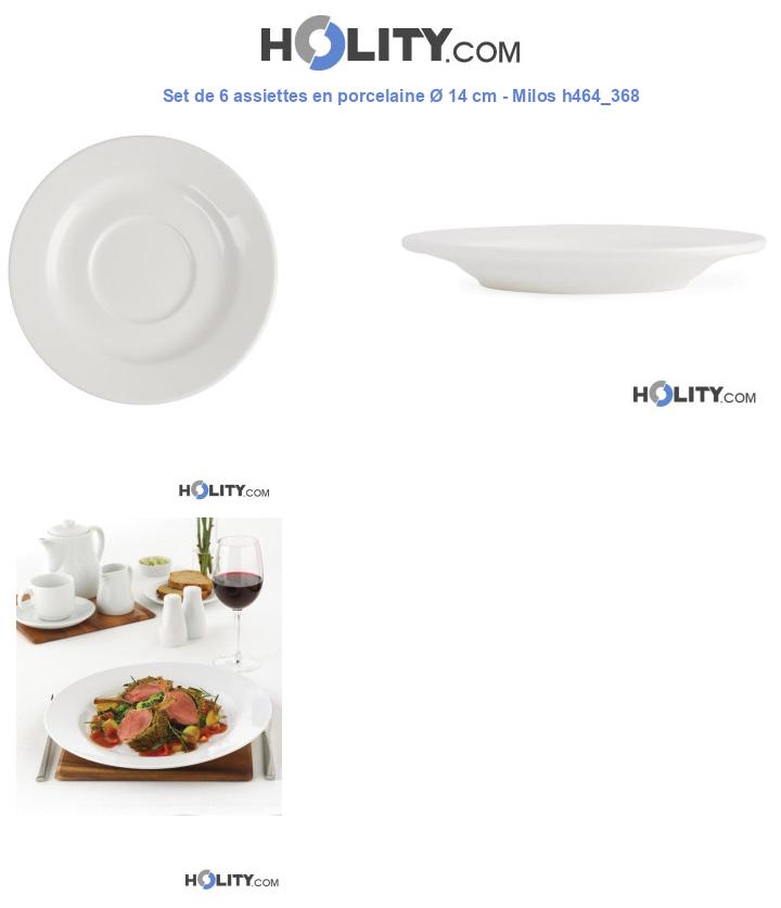 Set de 6 assiettes en porcelaine Ø 14 cm - Milos h464_368