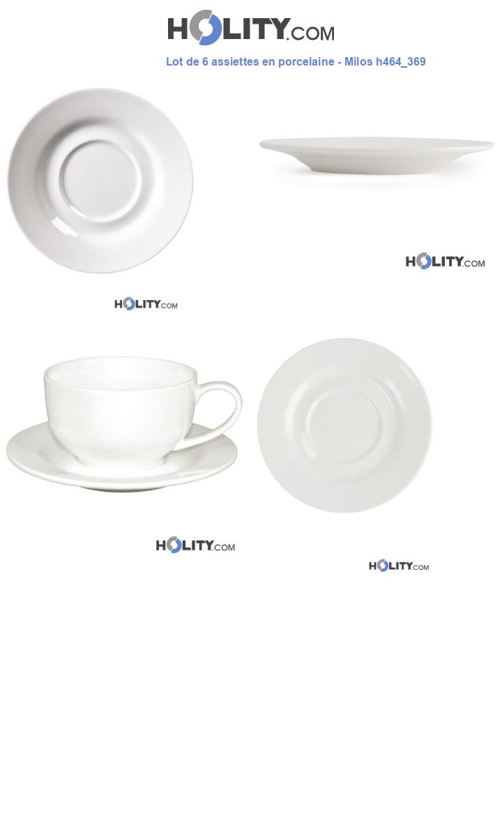 Lot de 6 assiettes en porcelaine - Milos h464_369