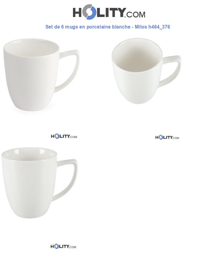 Set de 6 mugs en porcelaine blanche - Milos h464_376