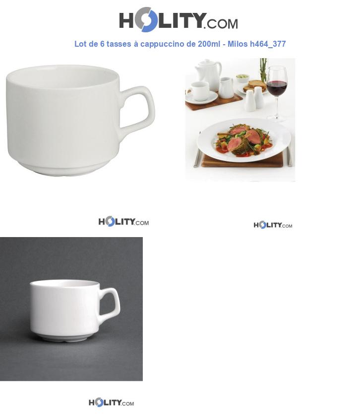 Lot de 6 tasses à cappuccino de 200ml - Milos h464_377