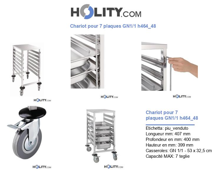 Chariot pour 7 plaques GN1/1 h464_48