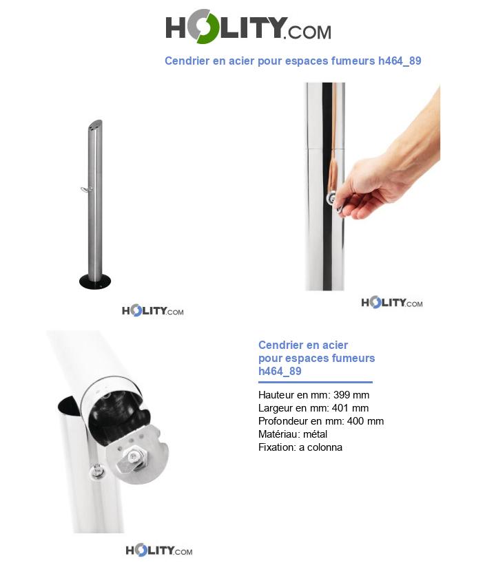 Cendrier en acier pour espaces fumeurs h464_89