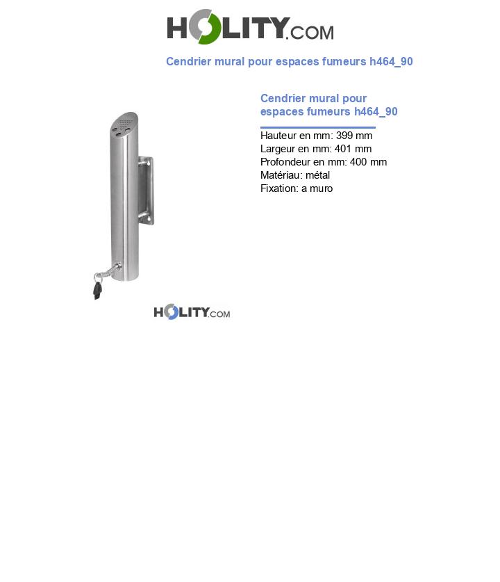 Cendrier mural pour espaces fumeurs h464_90