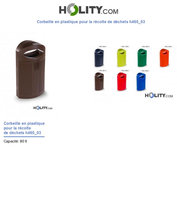 Corbeille en plastique pour la récolte de déchets h465_03