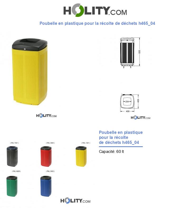 Poubelle en plastique pour la récolte de déchets h465_04