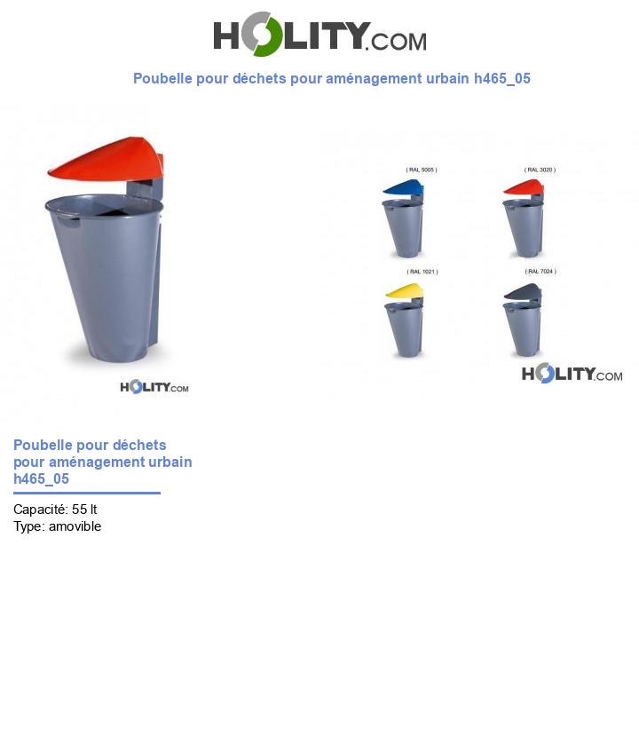 Poubelle pour déchets pour aménagement urbain h465_05