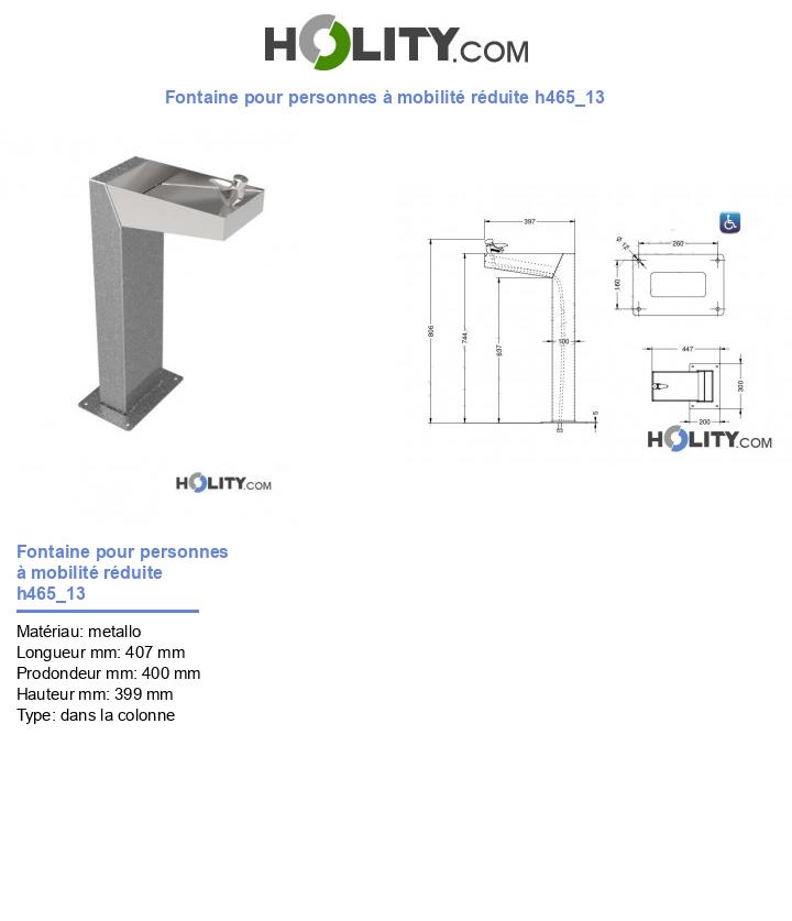 Fontaine pour personnes à mobilité réduite h465_13