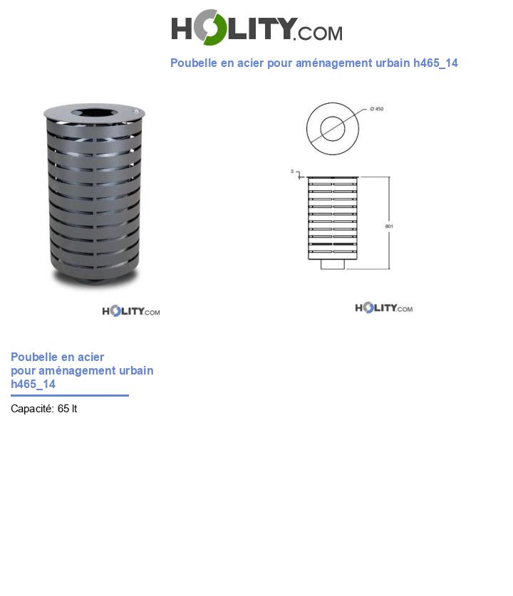 Poubelle en acier pour aménagement urbain h465_14