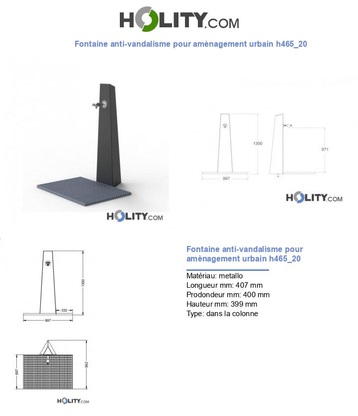 Fontaine anti-vandalisme pour amènagement urbain h465_20