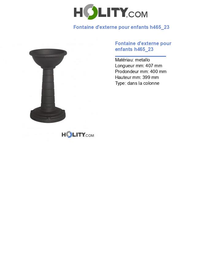 Fontaine d'externe pour enfants h465_23