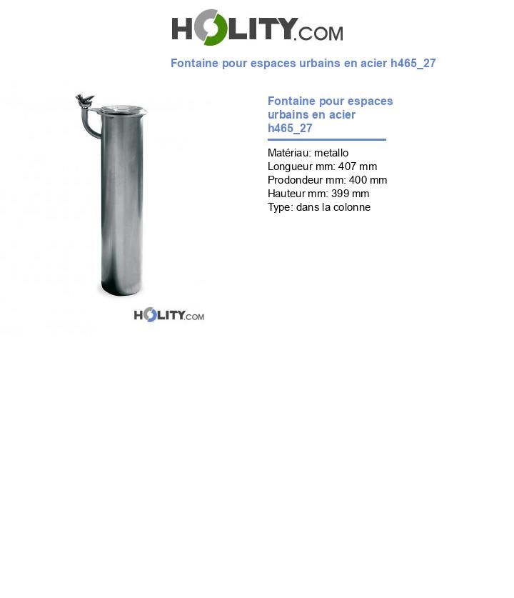 Fontaine pour espaces urbains en acier h465_27
