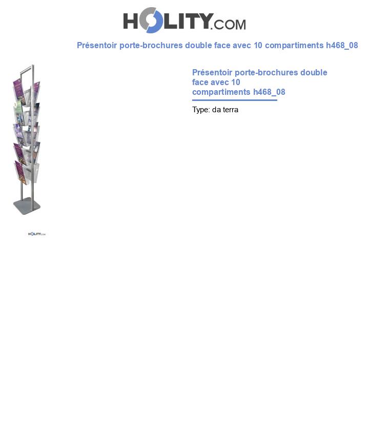 Présentoir porte-brochures double face avec 10 compartiments h468_08