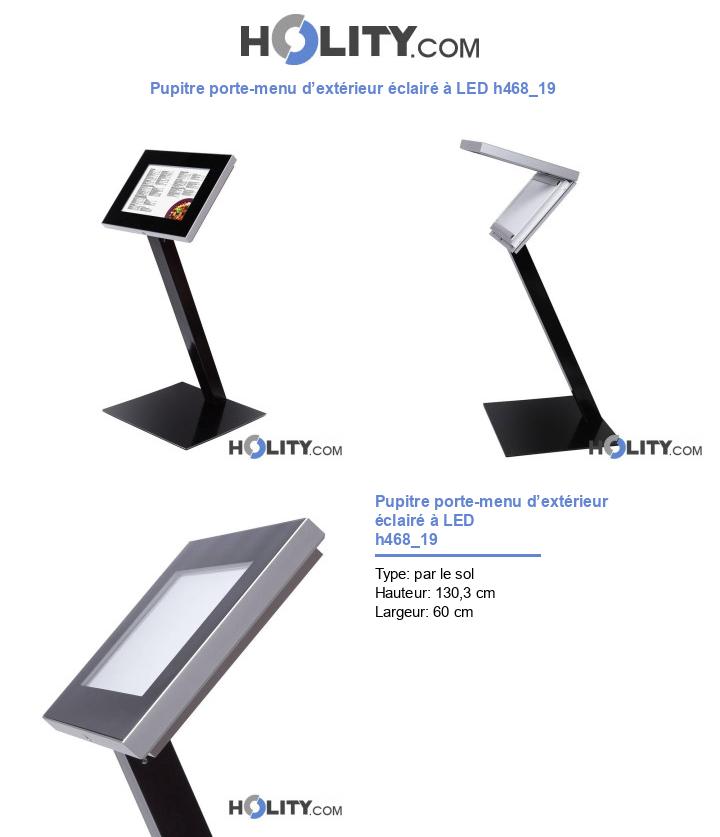 Pupitre porte-menu d’extérieur éclairé à LED h468_19
