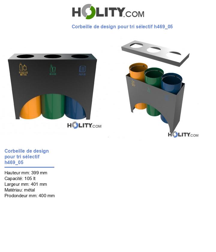 Corbeille de design pour tri sélectif h469_05