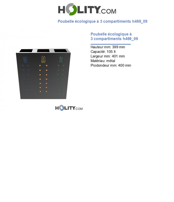 Poubelle écologique à 3 compartiments h469_09