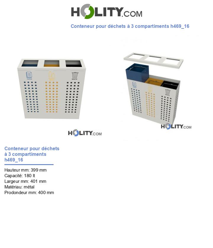 Conteneur pour déchets à 3 compartiments h469_16