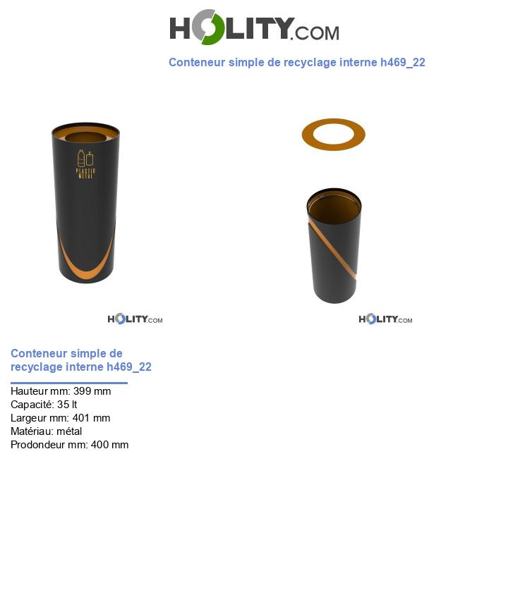 Conteneur simple de recyclage interne h469_22