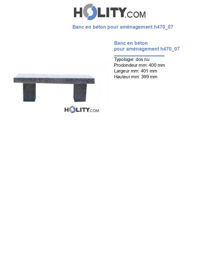 Banc en béton pour aménagement h470_07