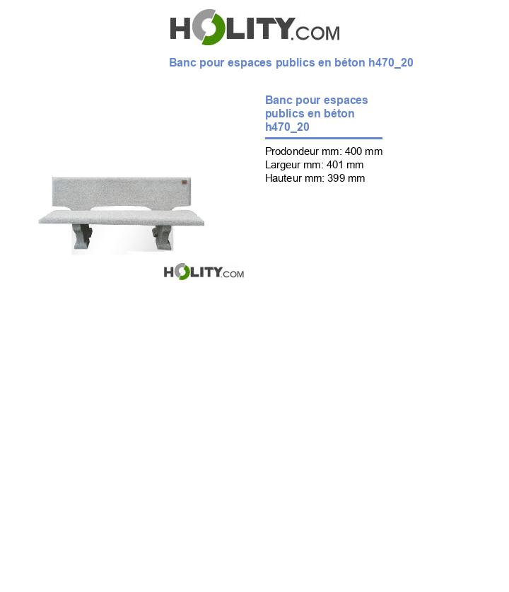 Banc pour espaces publics en béton h470_20