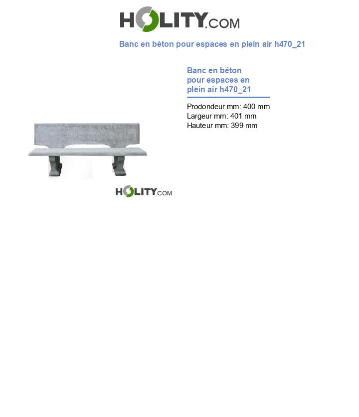 Banc en béton pour espaces en plein air h470_21
