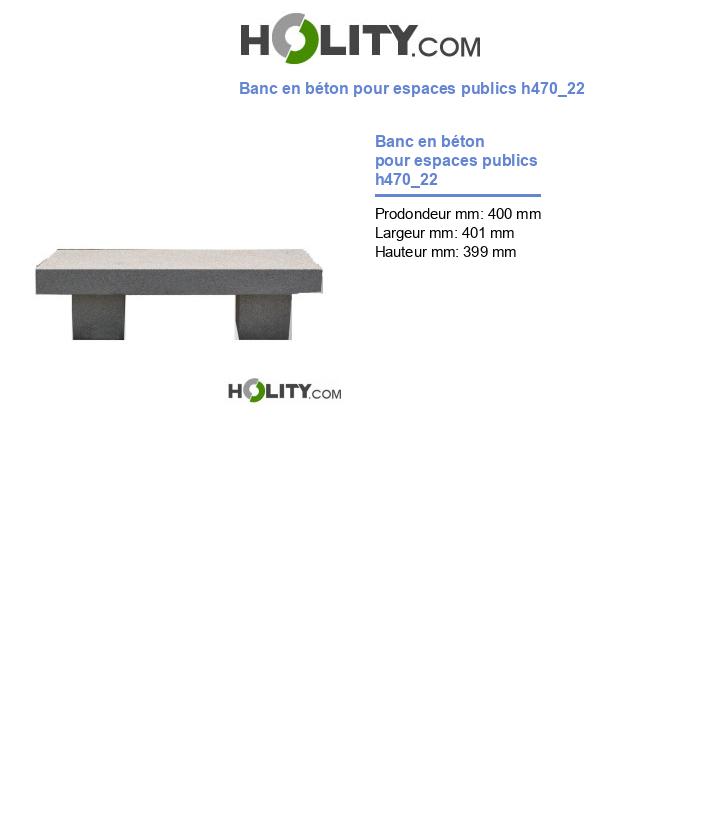 Banc en béton pour espaces publics h470_22