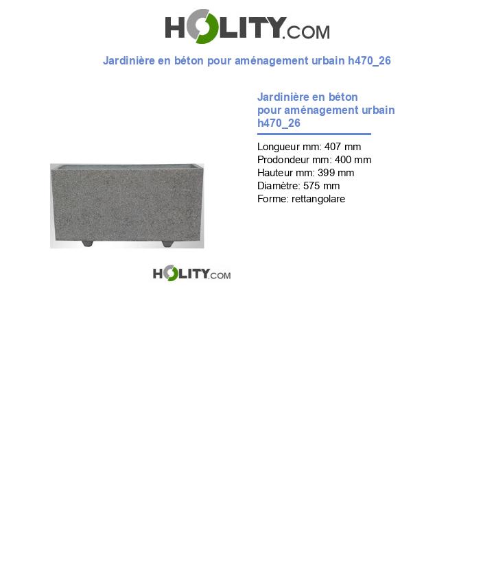 Jardinière en béton pour aménagement urbain h470_26