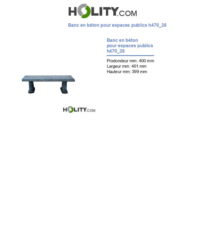 Banc en béton pour espaces publics h470_28