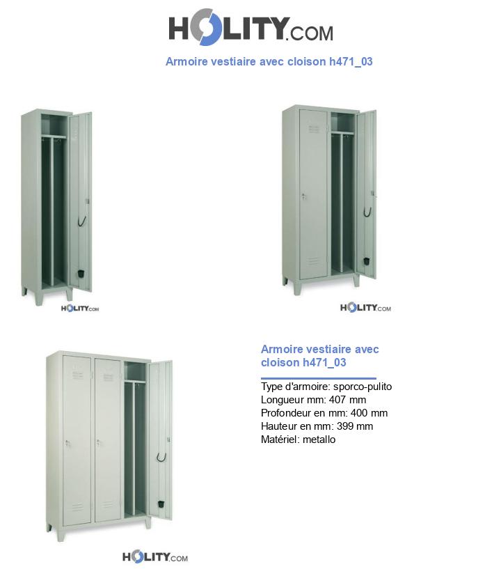 Armoire vestiaire avec cloison h471_03