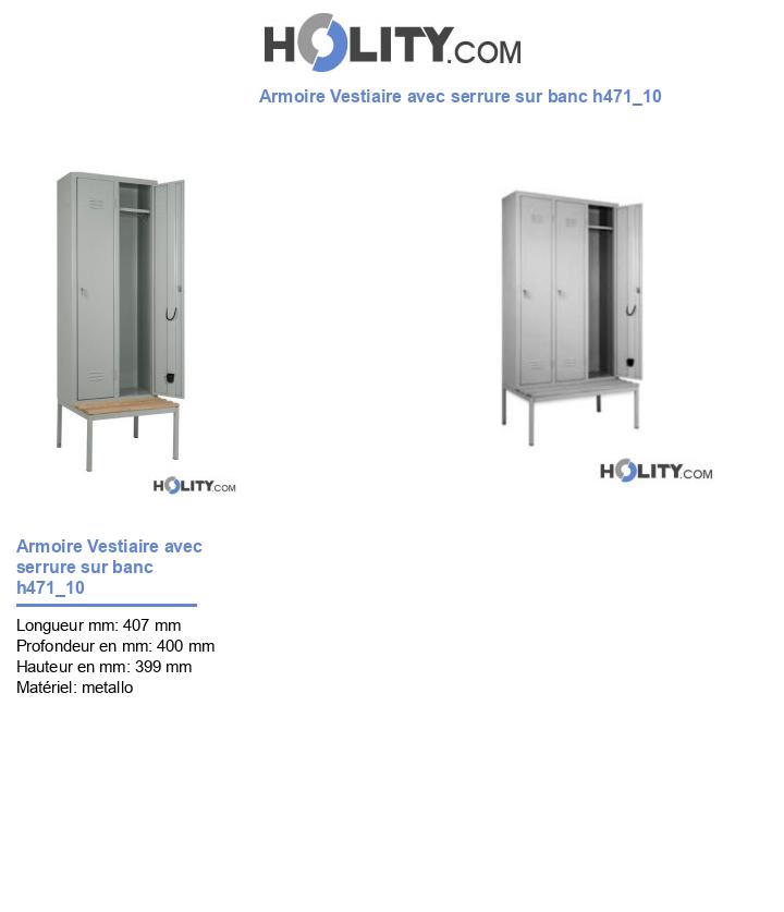 Armoire Vestiaire avec serrure sur banc h471_10