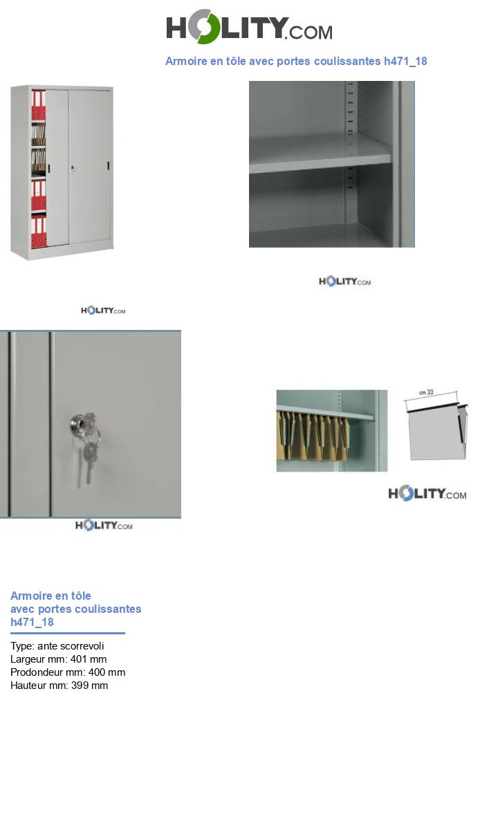 Armoire en tôle avec portes coulissantes h471_18