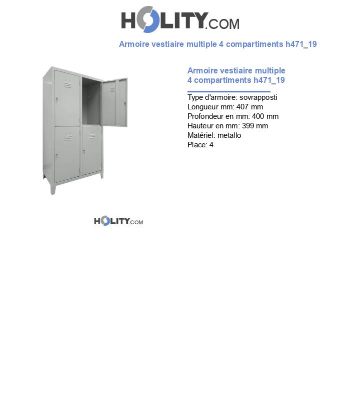 Armoire vestiaire multiple 4 compartiments h471_19