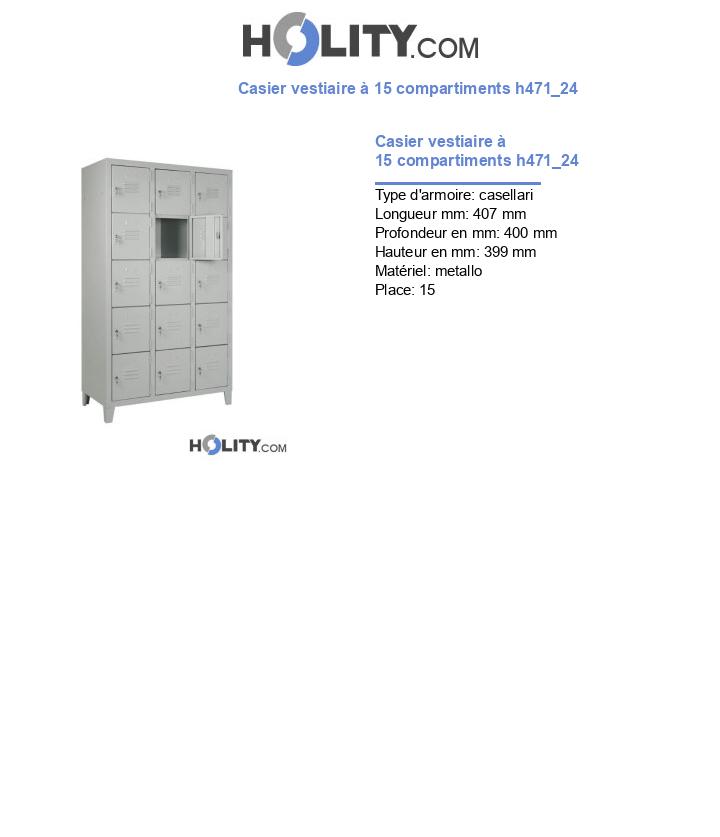 Casier vestiaire à 15 compartiments h471_24