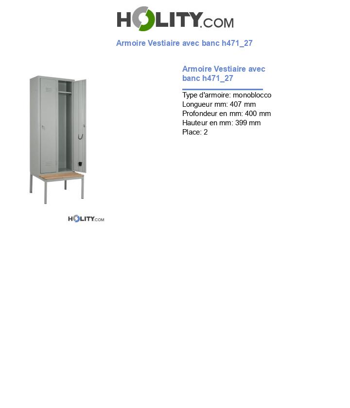 Armoire Vestiaire avec banc h471_27