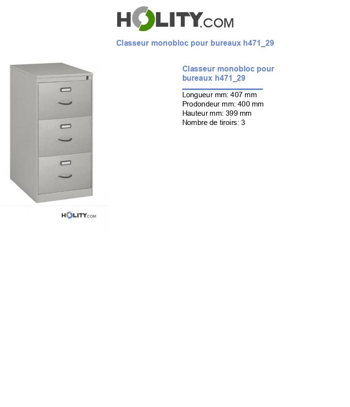 Classeur monobloc pour bureaux h471_29