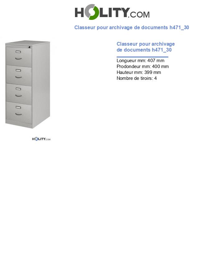 Classeur pour archivage de documents h471_30