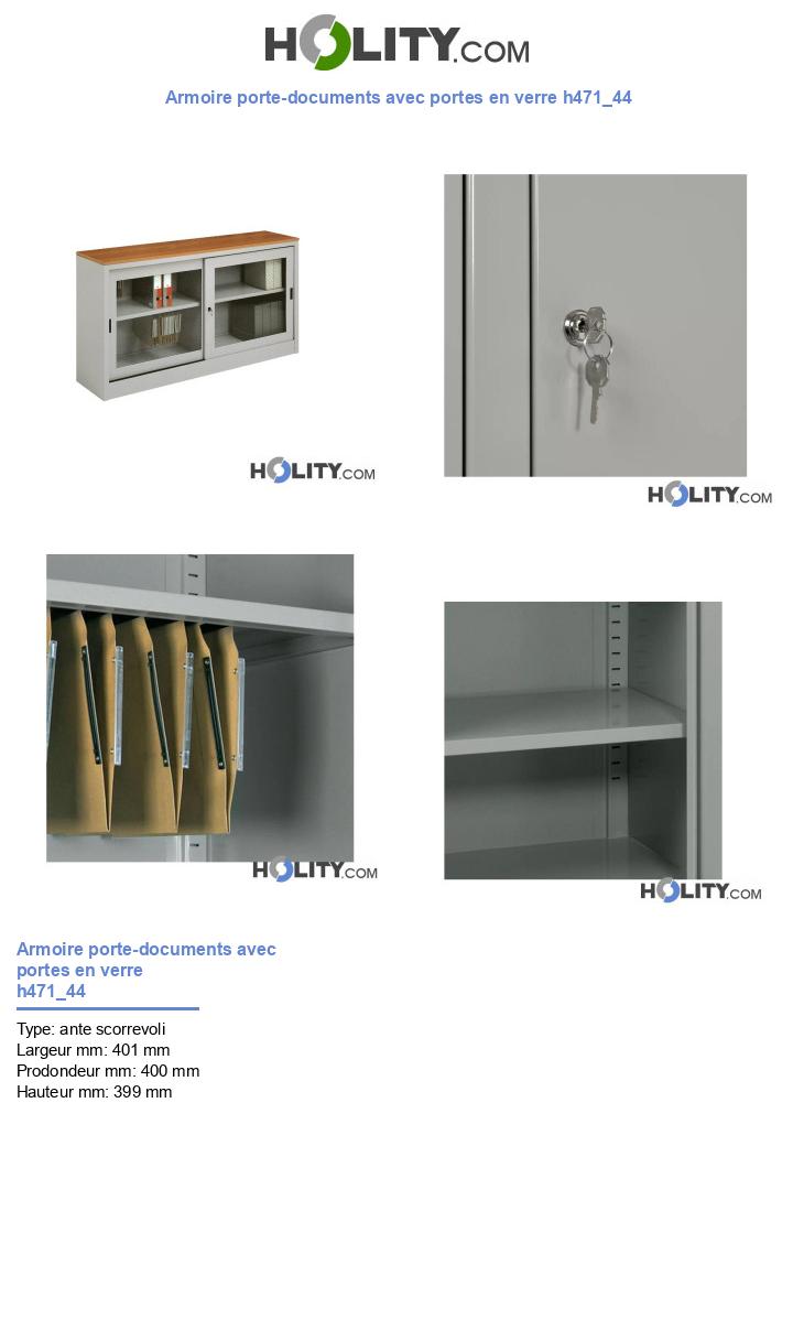 Armoire porte-documents avec portes en verre h471_44