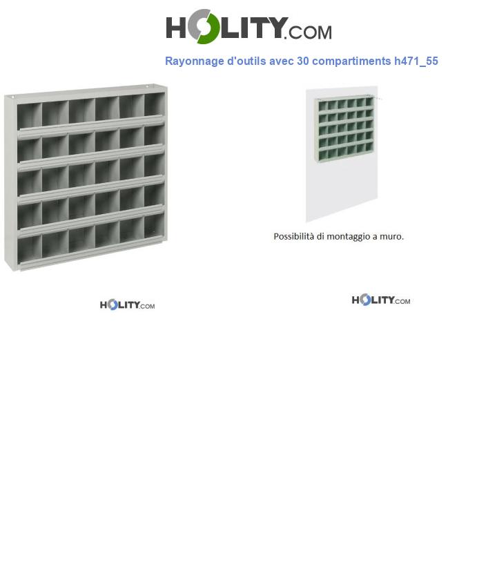 Rayonnage d'outils avec 30 compartiments h471_55