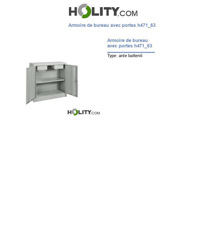 Armoire de bureau avec portes h471_63