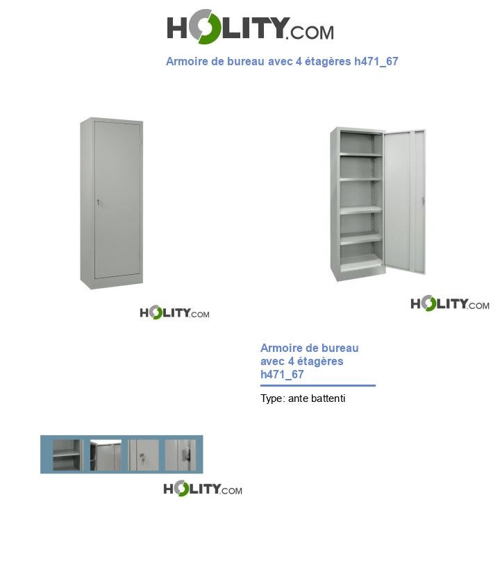 Armoire de bureau avec 4 étagères h471_67