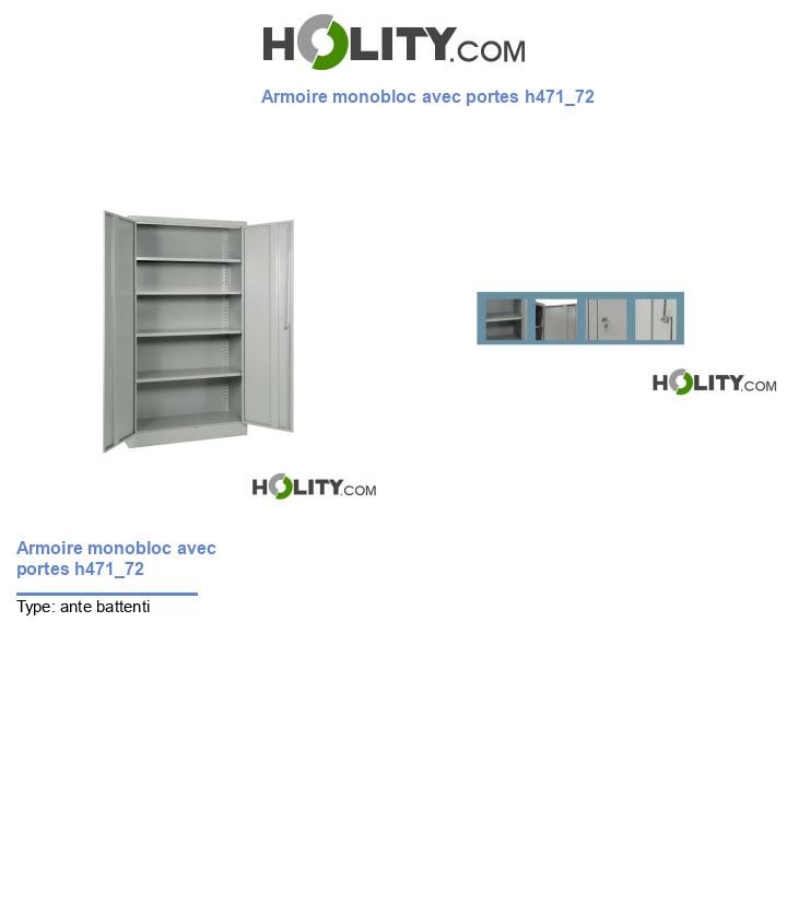 Armoire monobloc avec portes h471_72