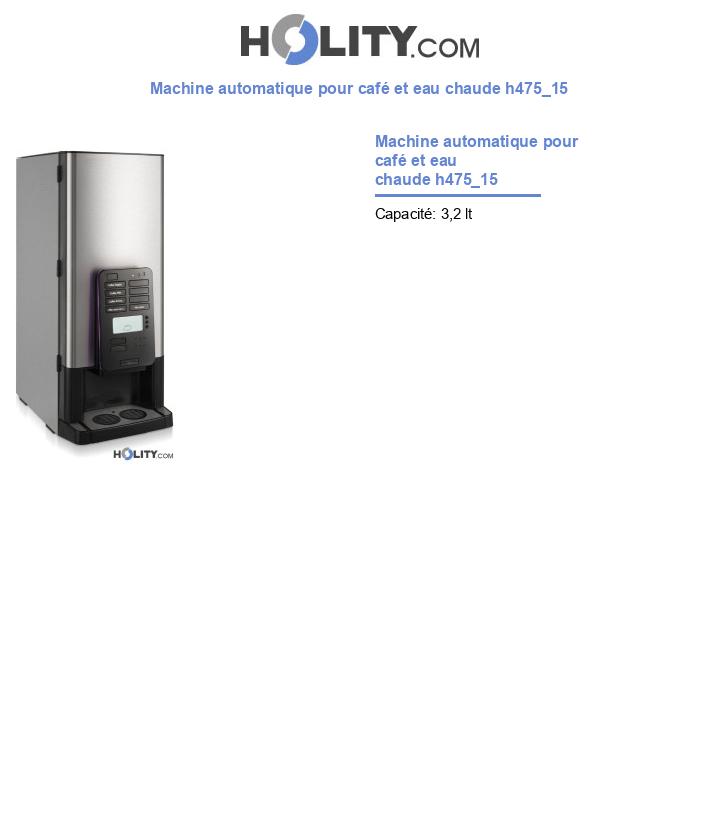 Machine automatique pour café et eau chaude h475_15