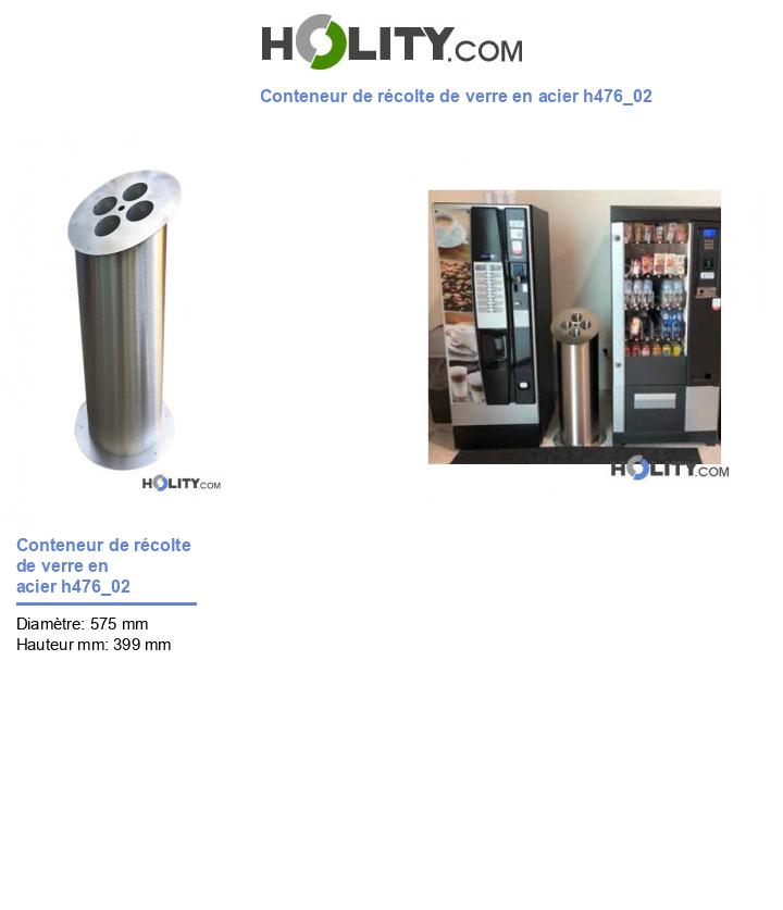 Conteneur de récolte de verre en acier h476_02