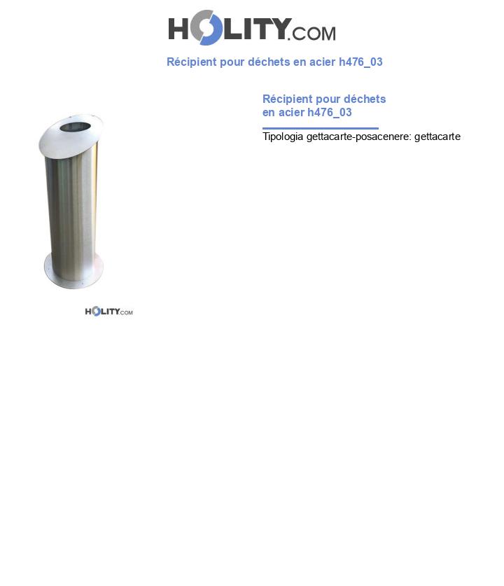 Récipient pour déchets en acier h476_03