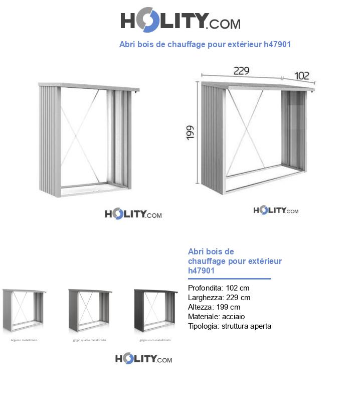 Abri bois de chauffage pour extérieur h47901