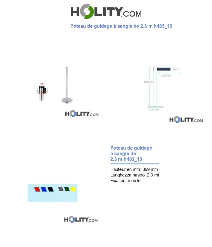 Poteau de guidage à sangle de 2.3 m h483_13